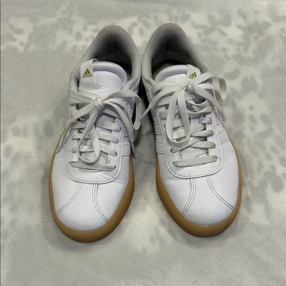 Adidas VL Court 3.0 White and Tan Sneakers